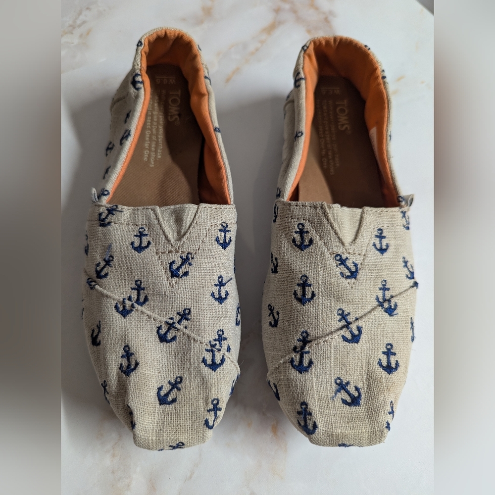 Toms Women's Classic Slip On, Anchors Sz 6.5